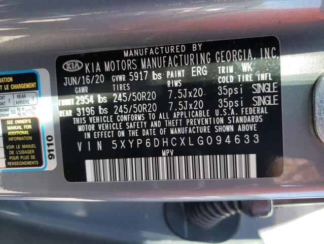 2020 KIA TELLURIDE 5XYP6DHCXLG094633