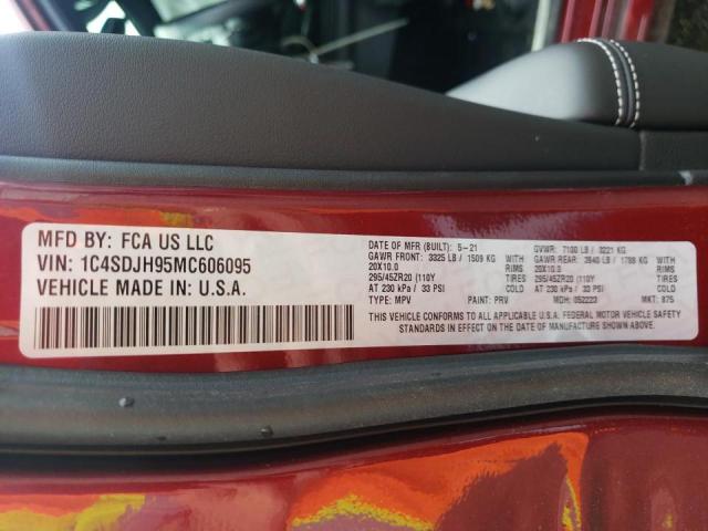 2021 DODGE DURANGO SR 1C4SDJH95MC606095