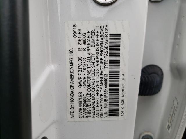 2019 ACURA TLX TECHNO - 19UUB1F65KA005013