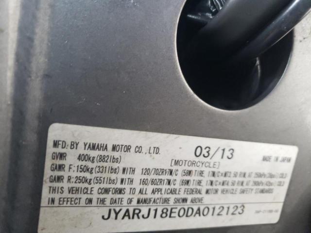 2013 YAMAHA FZ6 R JYARJ18E0DA012123