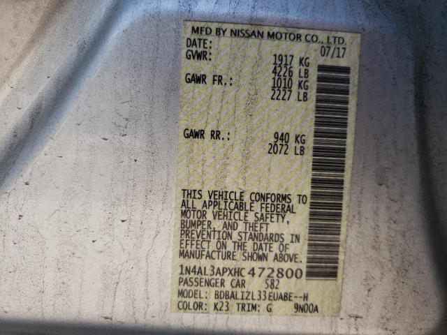 2017 NISSAN ALTIMA 2.5 - 1N4AL3APXHC472800