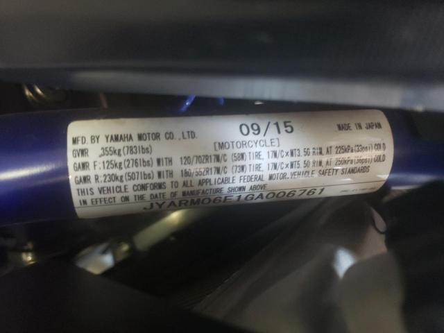 2016 YAMAHA FZ07 JYARM06E1GA006761