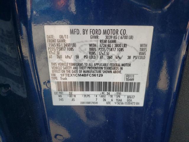 1FTEX1CM4BFC56129 Ford F150 Super 2011. Фото: 9