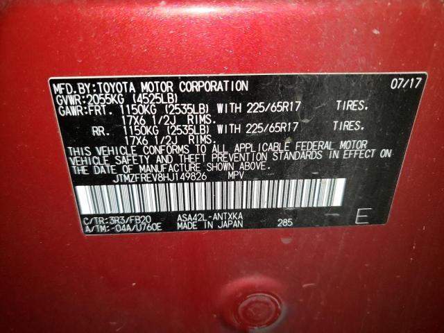 2017 TOYOTA RAV 4 JTMZFREV8HJ149826