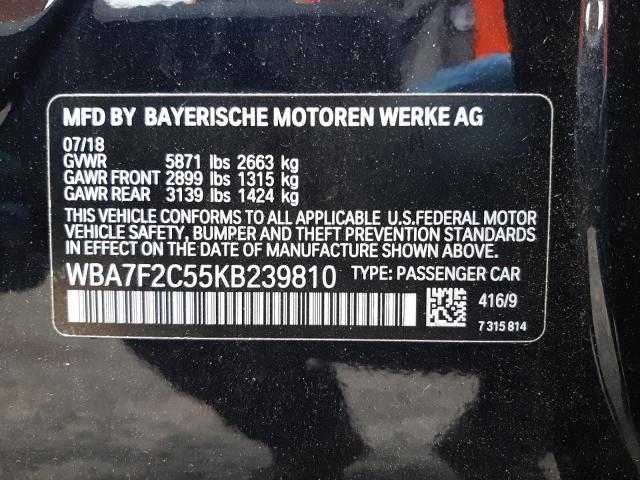 VIN WBA7F2C55KB239810 2019 BMW 7 Series, 750 no.10