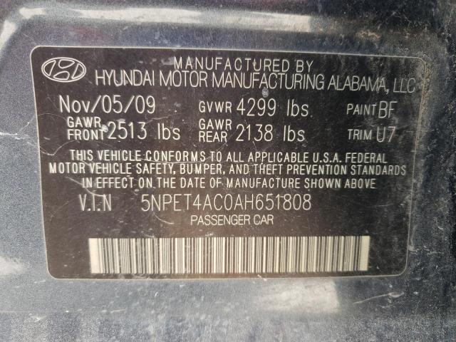 5NPET4AC0AH651808 Hyundai Sonata Gls 2010. Фото: 9