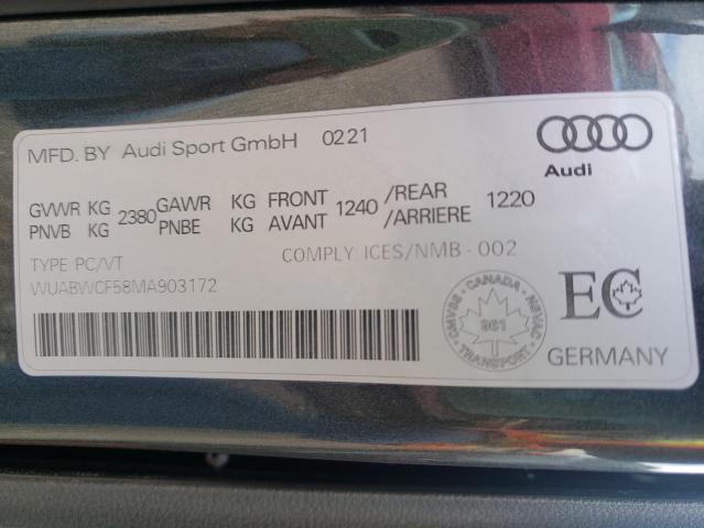 2021 AUDI RS5 WUABWCF58MA903172