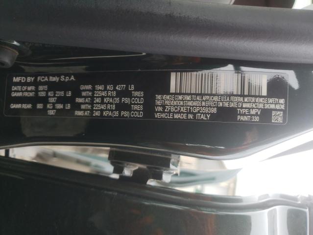 2016 FIAT 500X TREKK ZFBCFXET1GP359398