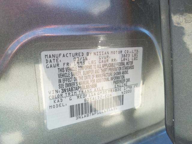 3N1AB7AP1GL651656 Nissan SENTRA S