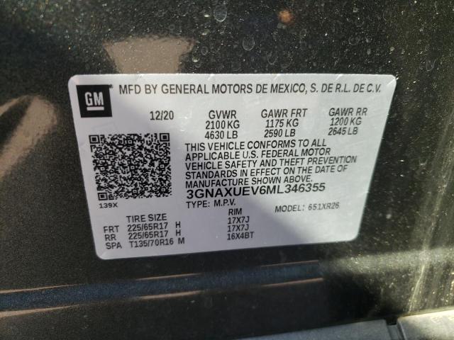 2021 CHEVROLET EQUINOX LT 3GNAXUEV6ML346355