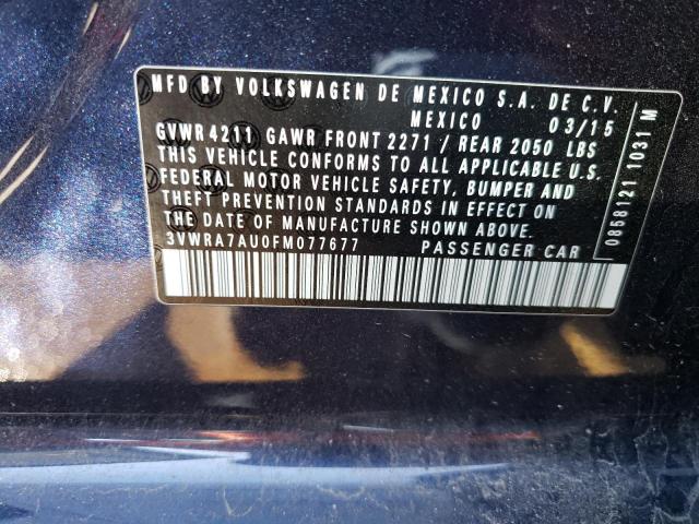 2015 VOLKSWAGEN GOLF TDI 3VWRA7AU0FM077677