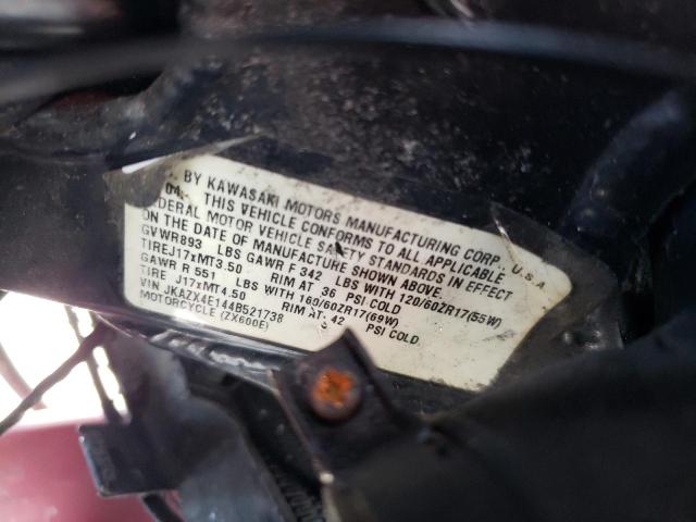 2004 KAWASAKI ZX600 E - JKAZX4E144B521738