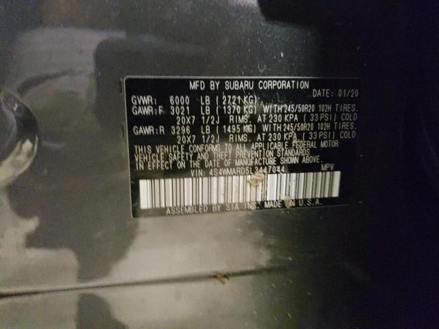 2020 SUBARU ASCENT TOU 4S4WMARD5L3447044