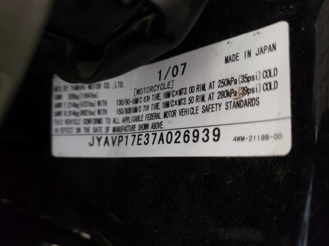 2007 YAMAHA XV1700 A JYAVP17E37A026939