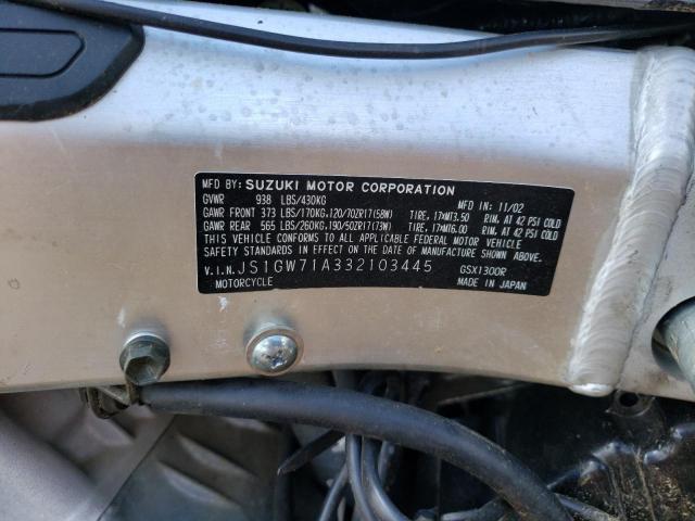 2003 SUZUKI GSX1300 R JS1GW71A332103445
