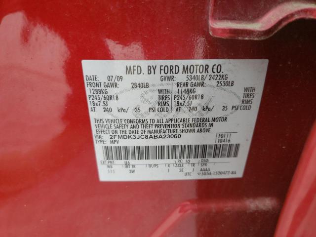 2FMDK3JC8ABA23060 Ford Edge Sel 2010. Фото: 9