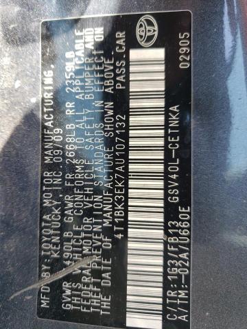 4T1BK3EK7AU107132 Toyota Camry Se 2010. Фото: 9