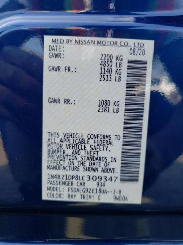 2020 NISSAN LEAF SL PL 1N4BZ1DP8LC309347