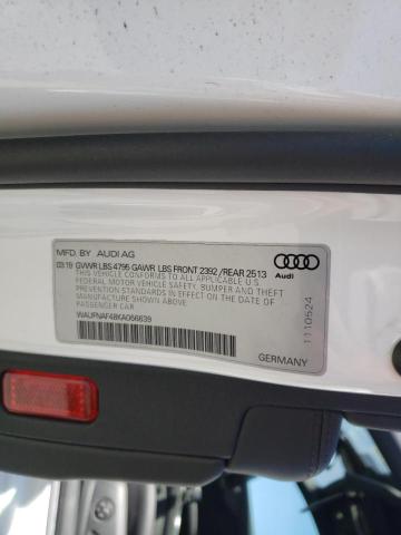 2019 AUDI A4 PRESTIG WAUFNAF48KA066639