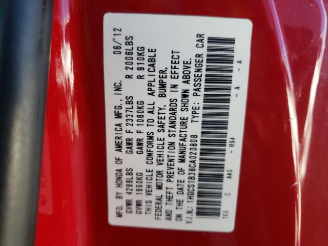 1HGCS1B38CA020808 Honda Accord Lx 2012. Фото: 9