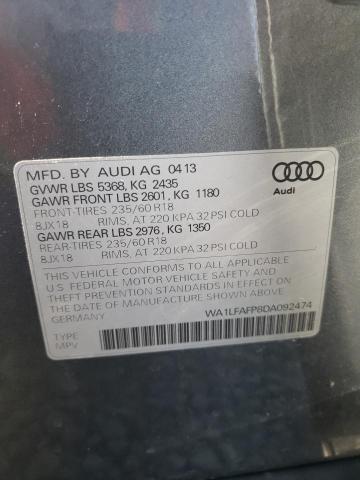 VIN WA1LFAFP8DA092474 2013 Audi Q5, Premium Plus no.10