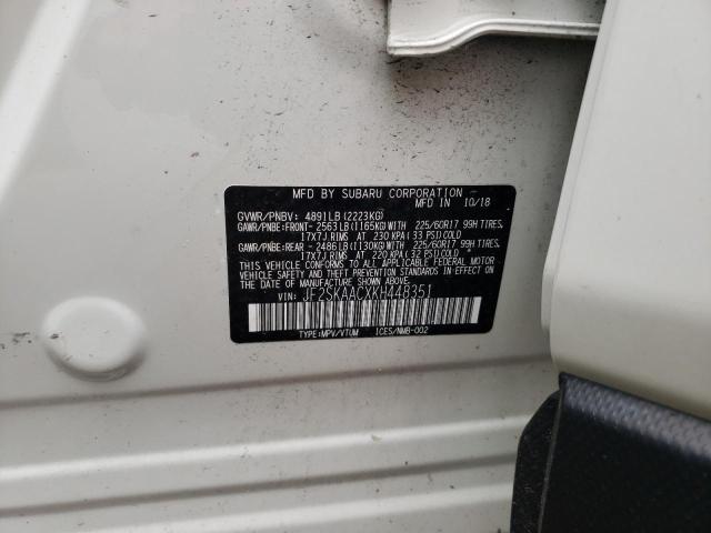 2019 SUBARU FORESTER JF2SKAACXKH448351