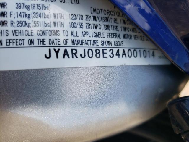 2004 YAMAHA FZ6 S JYARJ08E34A001014