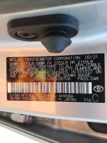 2021 TOYOTA PRIUS LE JTDL9MFU1M3028706