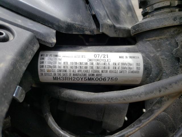 2021 YAMAHA MT-03 MH3RH20Y5MK006759