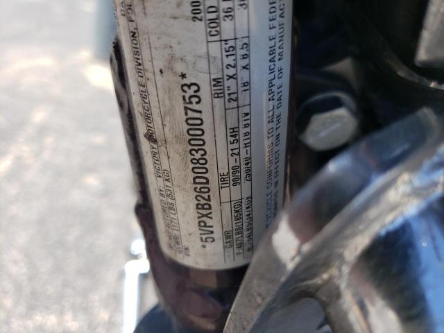 2008 VICTORY MOTORCYCLES VEGAS JACK 5VPXB26D083000753