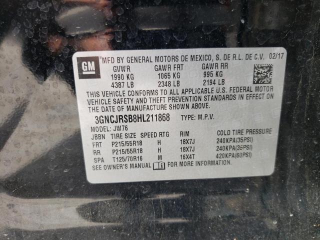 2017 CHEVROLET TRAX PREMI 3GNCJRSB8HL211868