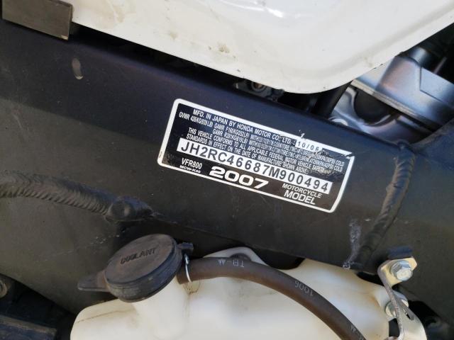 2007 HONDA VFR800 JH2RC46687M900494