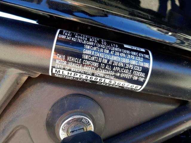 2020 HONDA CMX500 MLHPC5606L5300706