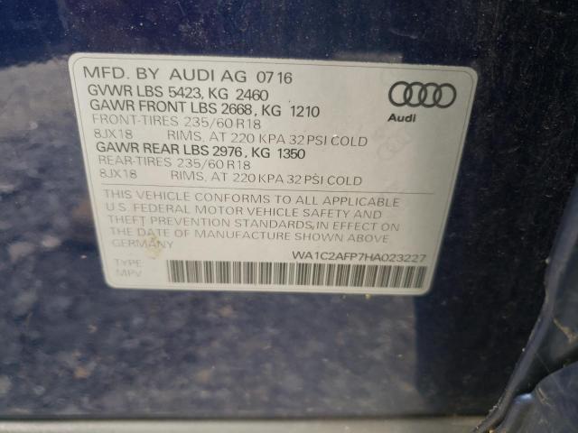 VIN WA1C2AFP7HA023227 2017 Audi Q5, Premium no.10