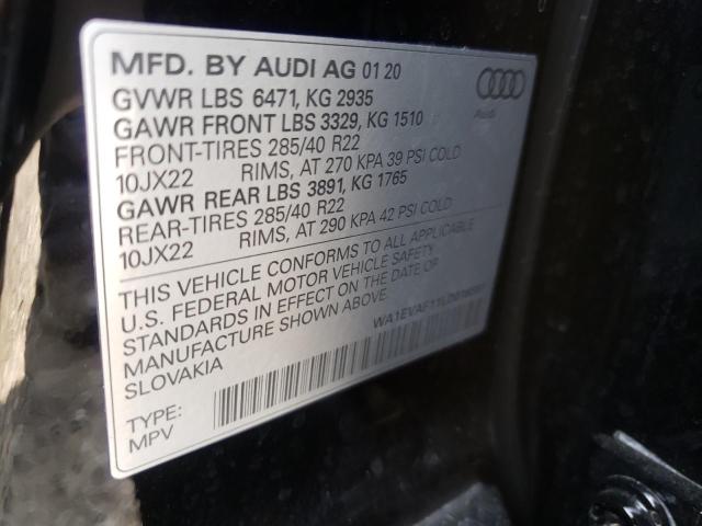 2020 AUDI Q8 PREMIUM WA1EVAF11LD016597