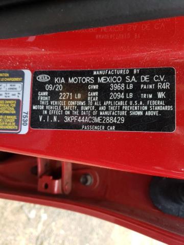 3KPF44AC3ME288429 KIA FORTE GT