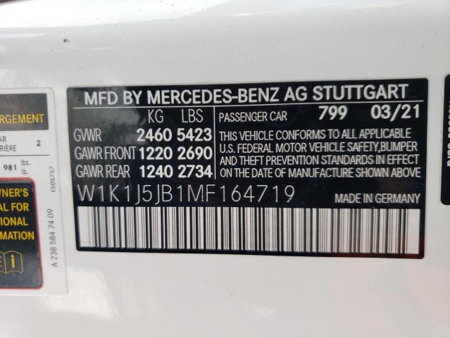 2021 MERCEDES-BENZ E 450 W1K1J5JB1MF164719