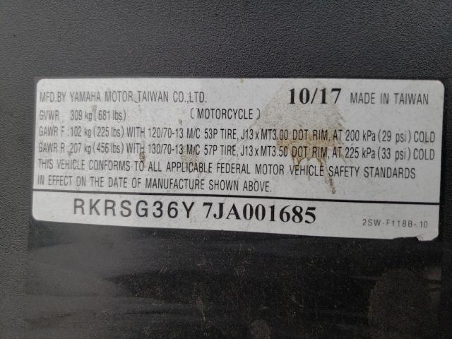 2018 YAMAHA XC155 RKRSG36Y7JA001685