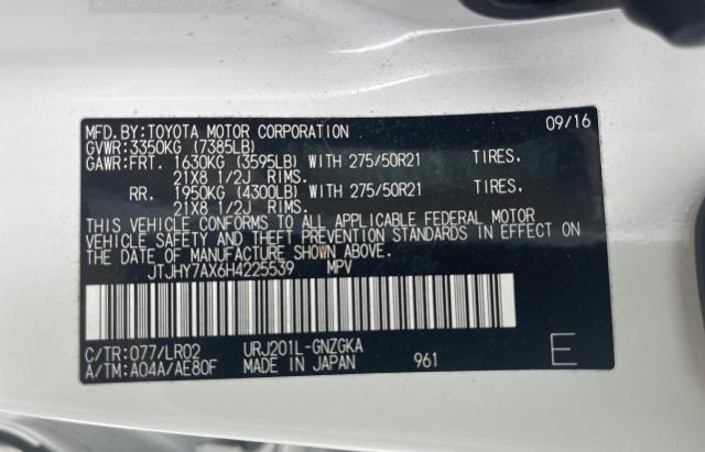 2017 LEXUS LX 570 JTJHY7AX6H4225539