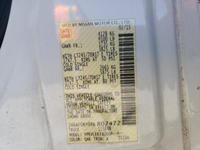 2015 NISSAN NV 2500 1N6AF0KY8FN802472