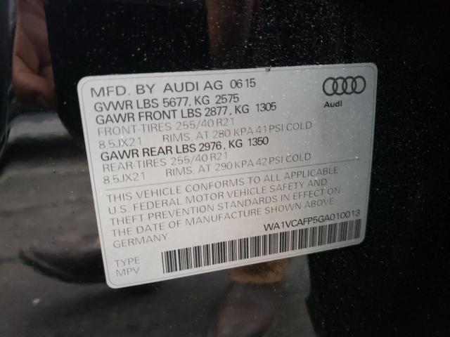 2016 AUDI SQ5 PRESTI WA1VCAFP5GA010013
