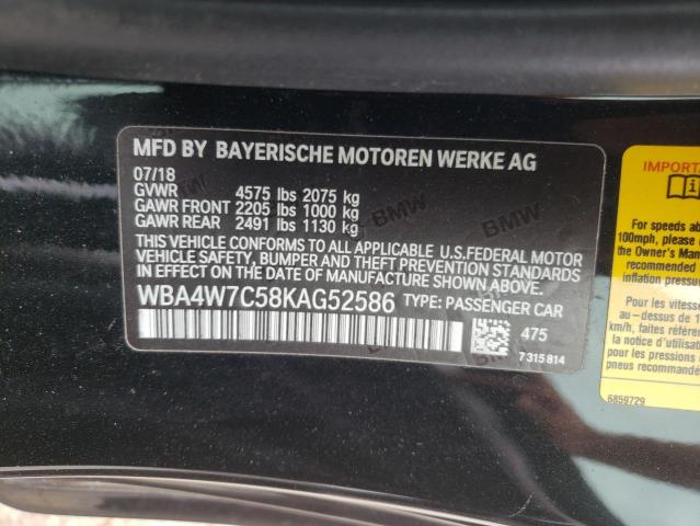 2019 BMW 440I WBA4W7C58KAG52586