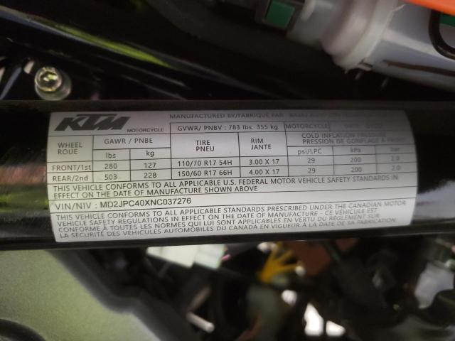 2022 KTM 200 DUKE MD2JPC40XNC037276