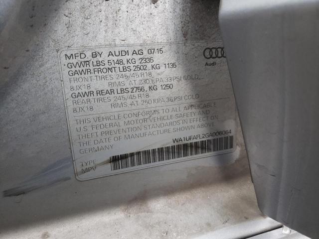 VIN WA1UFAFL2GA006064 2016 Audi A4, Premium Plus no.10