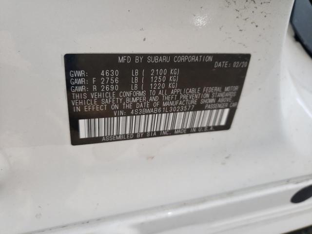 2020 SUBARU LEGACY 4S3BWAB61L3023577