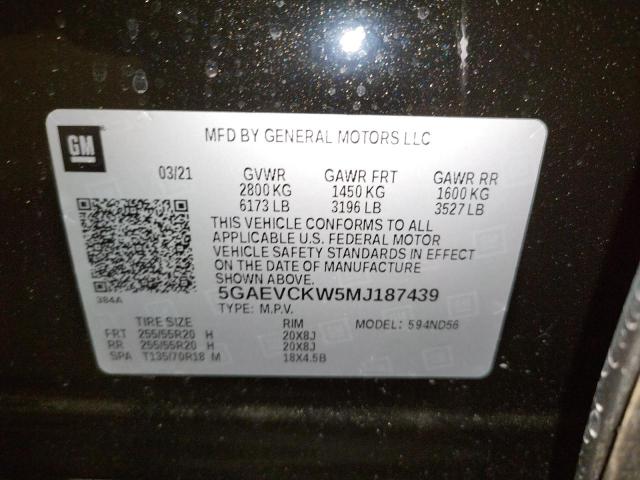 2021 BUICK ENCLAVE AV 5GAEVCKW5MJ187439