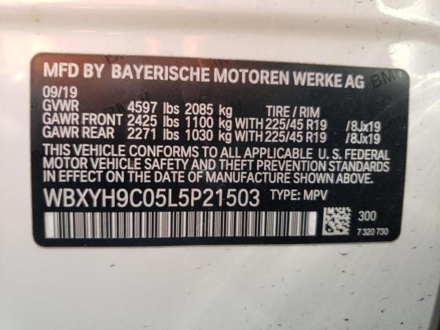 VIN WBXYH9C05L5P21503 2020 BMW X2, Sdrive28I no.10