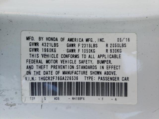 Auction sale of the 2016 HONDA ACCORD , vin: 1HGCR2F76GA226536, lot number: 47401812