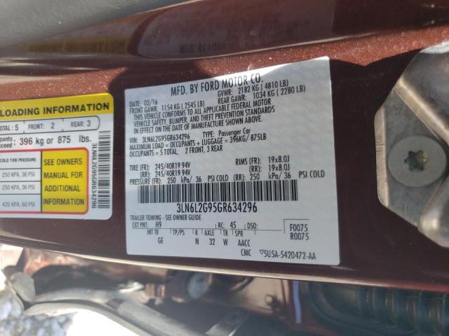 2016 LINCOLN MKZ, 3LN6L2G95GR634296 - 10