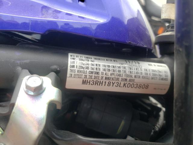 2020 YAMAHA YZFR3 A MH3RH18Y3LK003808